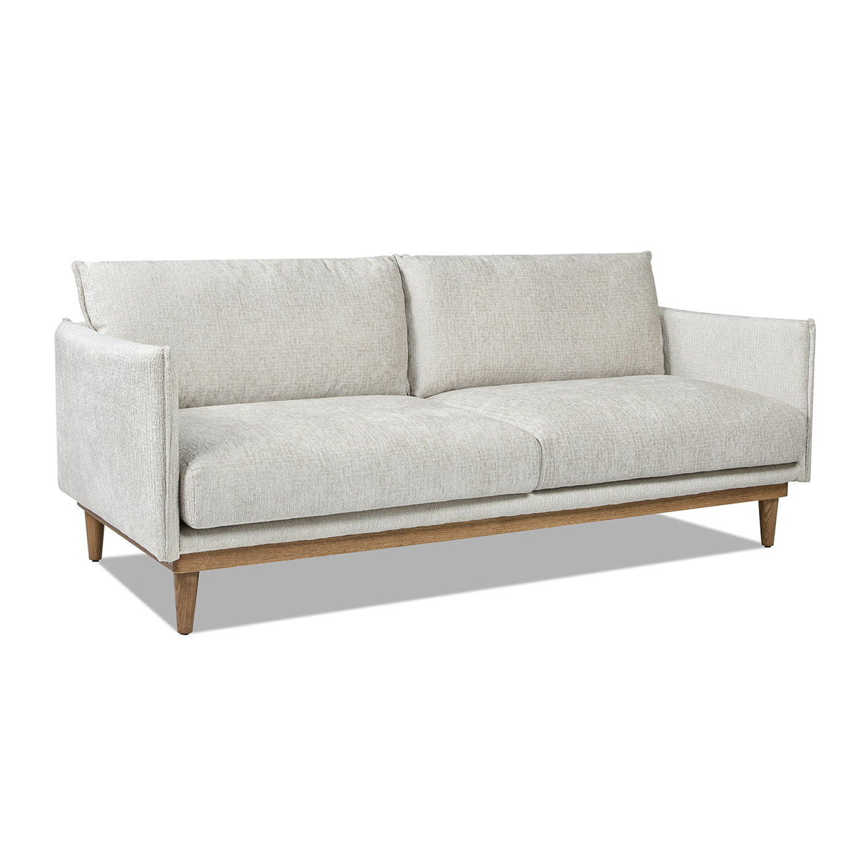 Haven - Flange Arm Oak Sofa - Marled Gray by Couch.com