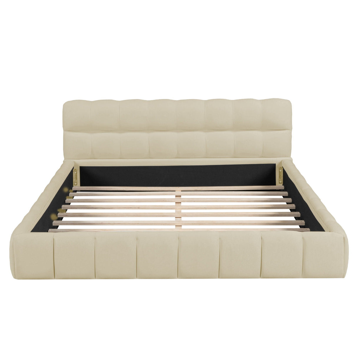 Upholstered Platform Bed With Thick, Grounded Bed With Solid Frame by Couch.com