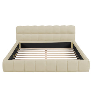 Upholstered Platform Bed With Thick, Grounded Bed With Solid Frame by Couch.com