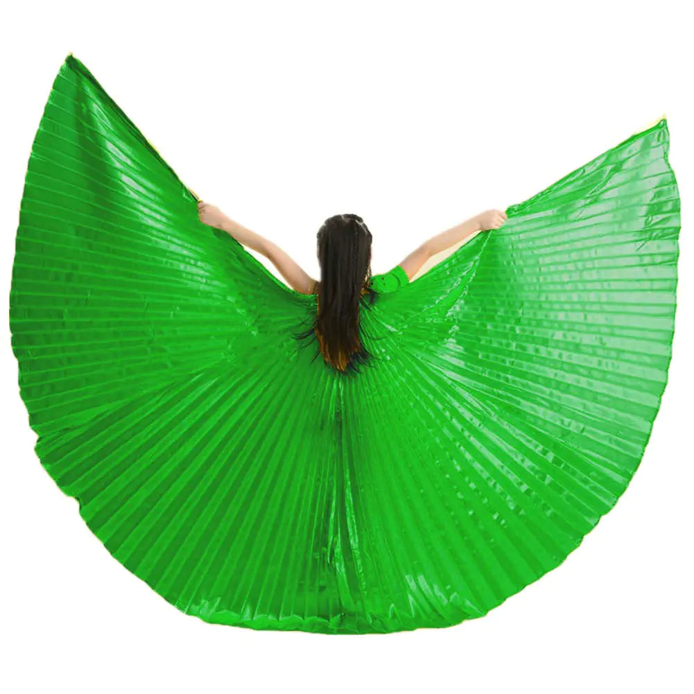 MUNAFIE Halloween Costumes Belly Dance Isis Wings for Children Kids Green