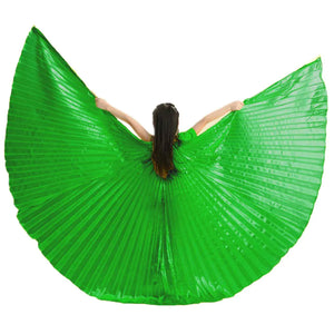 MUNAFIE Halloween Costumes Belly Dance Isis Wings for Children Kids Green