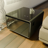 Modern Smart Side Table With Built-In Fridge, Wireless Charging, Temperature Control, Power Socket, USB Ports, Outlet Protection, Induction Light by Couch.com