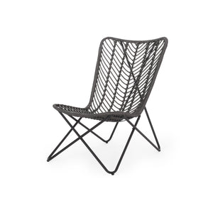 Outdoor Wicker Chair With Geometric Cross Base, (Set of 2) - Gray by Couch.com