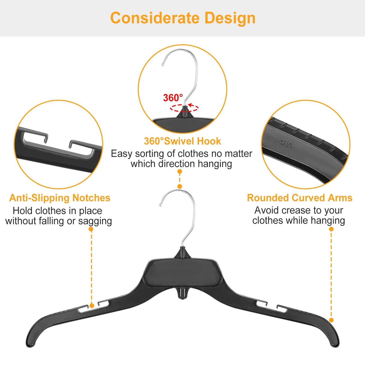 10 Pack Clothes Hangers Non-Slip by DirectDeals