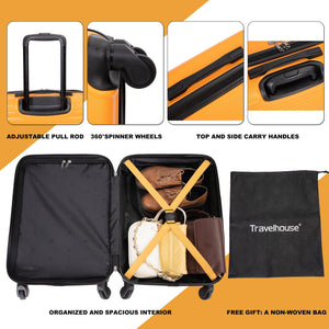 3 Piece Luggage Sets Lightweight Suitcase With Two Hooks, Spinner Wheels, Tsa Lock by Couch.com