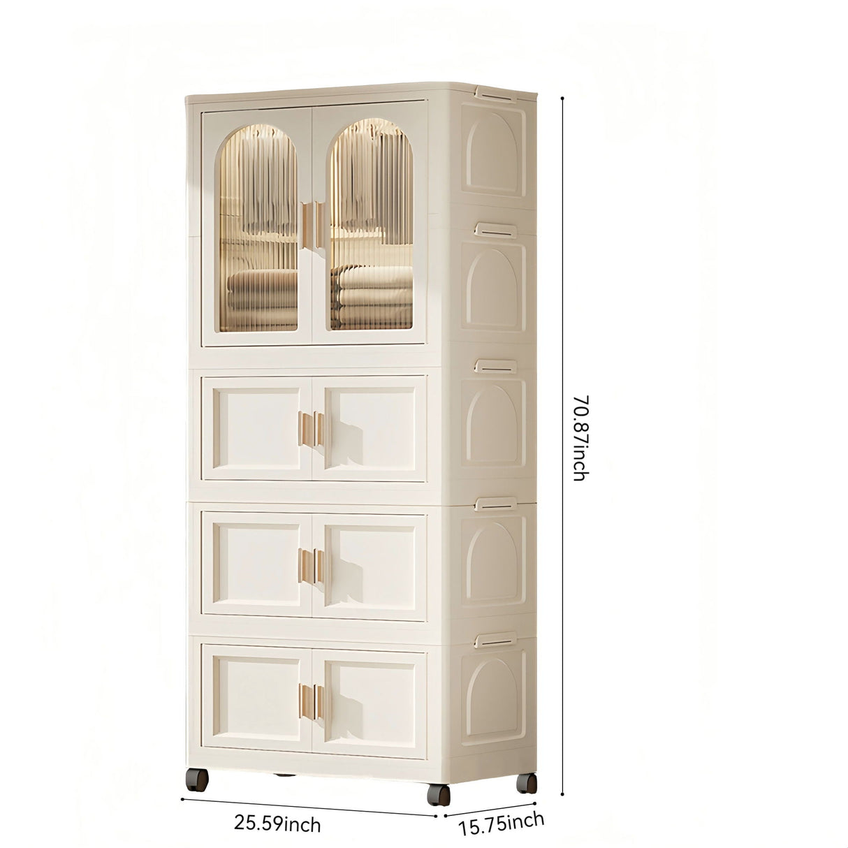 Folding Wardrobe Cabinet With Magnetic Doors, Wheels And Hangers by Couch.com