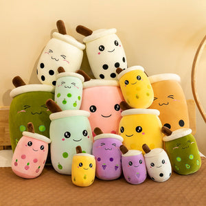 Fruit Milky Tea Cup Pillow Plush Toy Leather Phone Case