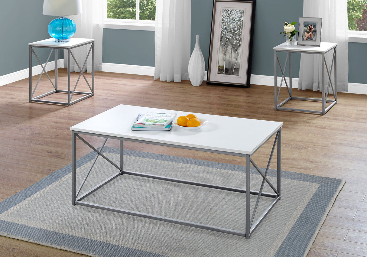 Table Set, Coffee, End, Side, Accent, Living Room, Contemporary, Modern (Set of 3) - White by Couch.com