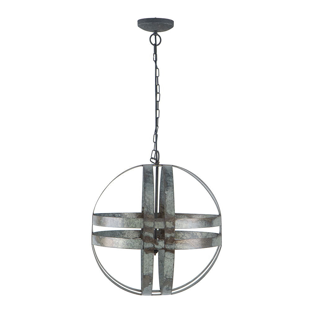 4 Light Galvanized Chandelier, Hanging Light Fixture With Adjustable Chain For Kitchen, Bulb Not Included - Gray by Couch.com
