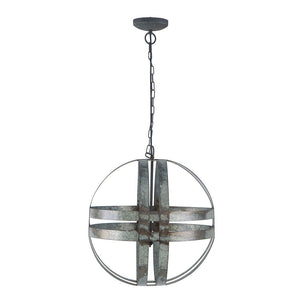 4 Light Galvanized Chandelier, Hanging Light Fixture With Adjustable Chain For Kitchen, Bulb Not Included - Gray by Couch.com