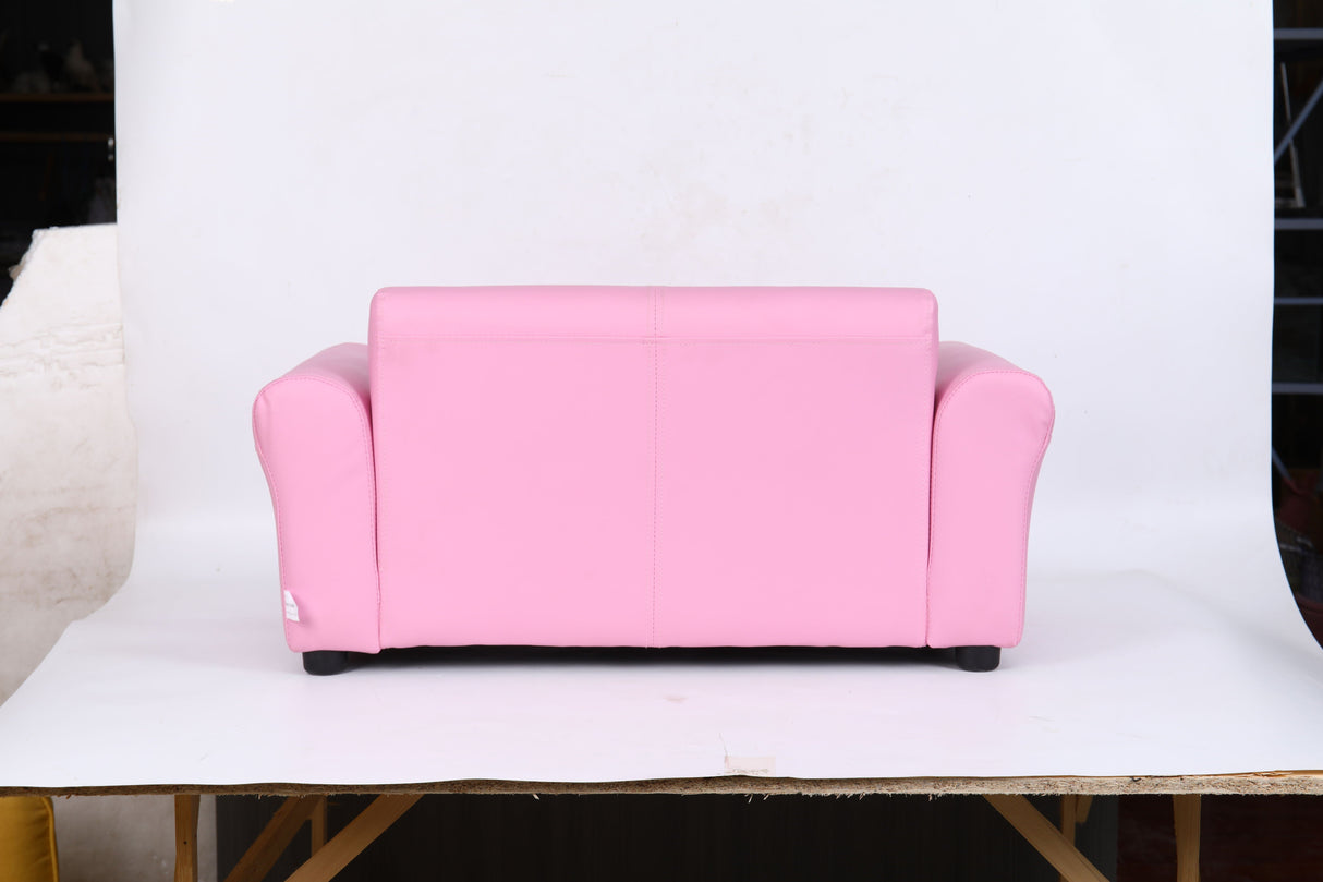Couch.com Kids Club Chair Sofa / Sectional And Ottoman Pink, Faux Leather Construction, Pink Finish by Couch.com