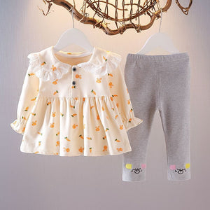 Girls Spring Western Style Two-piece Suit