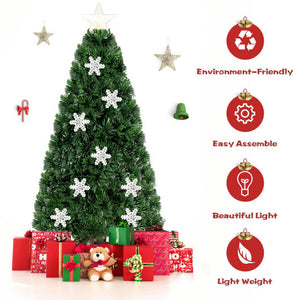 LED Optic Artificial Christmas Tree with Snowflakes-5 Feet