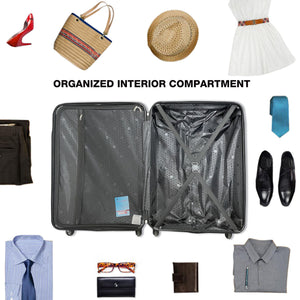 3 Piece Luggage Sets Lightweight Suitcase With Two Hooks, Spinner Wheels, Tsa Lock, Durable Hard Shell by Couch.com