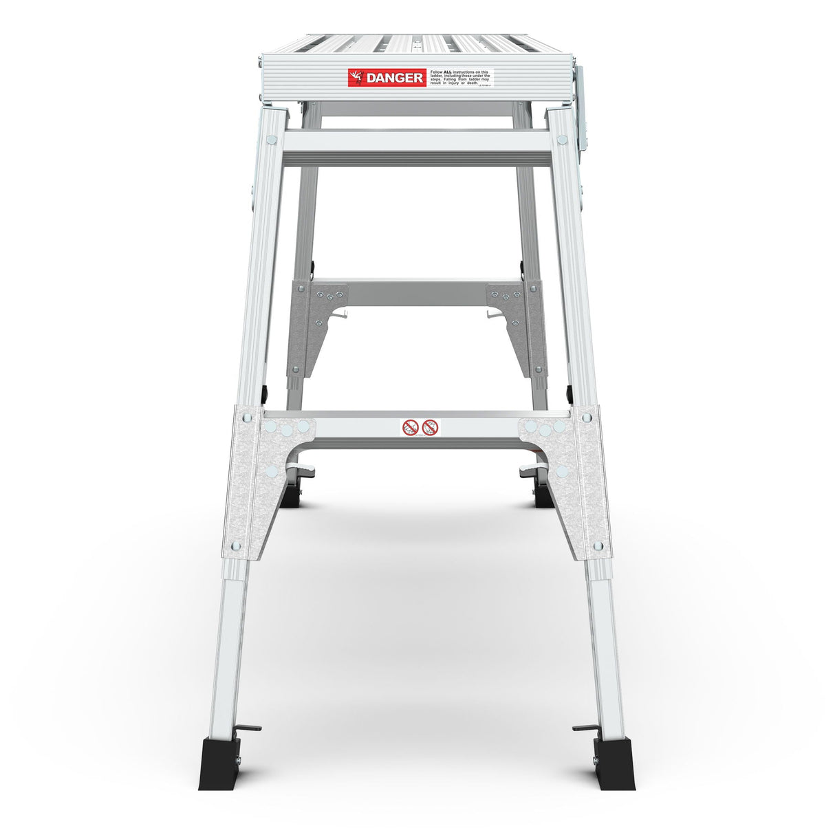 Aluminum Work Platform Large Size Step Stool Folding Portable Work Bench 40" Width Telescopic Feet Height Adjustable - Gray by Couch.com