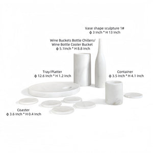 10 Pieces Luxury Natural Marble Dining Room Accessories Set by Couch.com