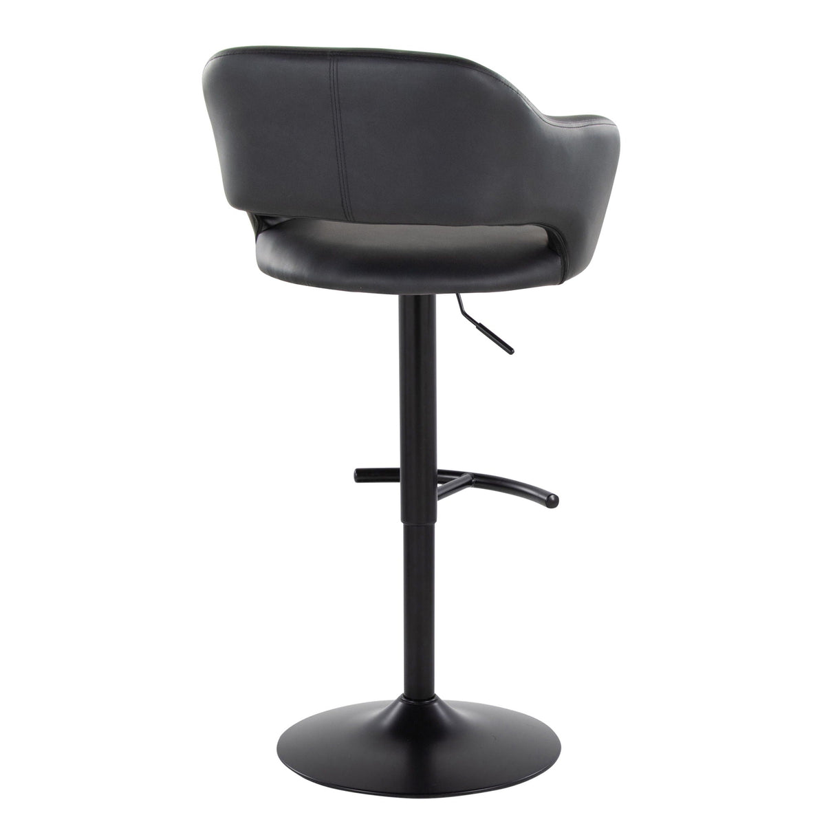 Margarite - Contemporary Adjustable Barstool With Swivel With Rounded T Footrest (Set of 2) by Couch.com