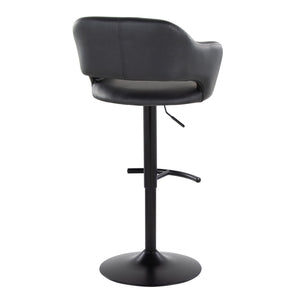 Margarite - Contemporary Adjustable Barstool With Swivel With Rounded T Footrest (Set of 2) by Couch.com