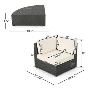 Santa Cruz - Outdoor 8 Piece Sectional Set - Dark Brown by Couch.com