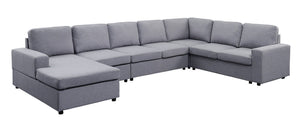 Hayden - Linen 7 Seat Reversible Modular Sectional Sofa Chaise by Couch.com