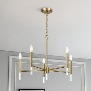 Courtyard - 5 Light Candle Chandelier - Clear / Gold