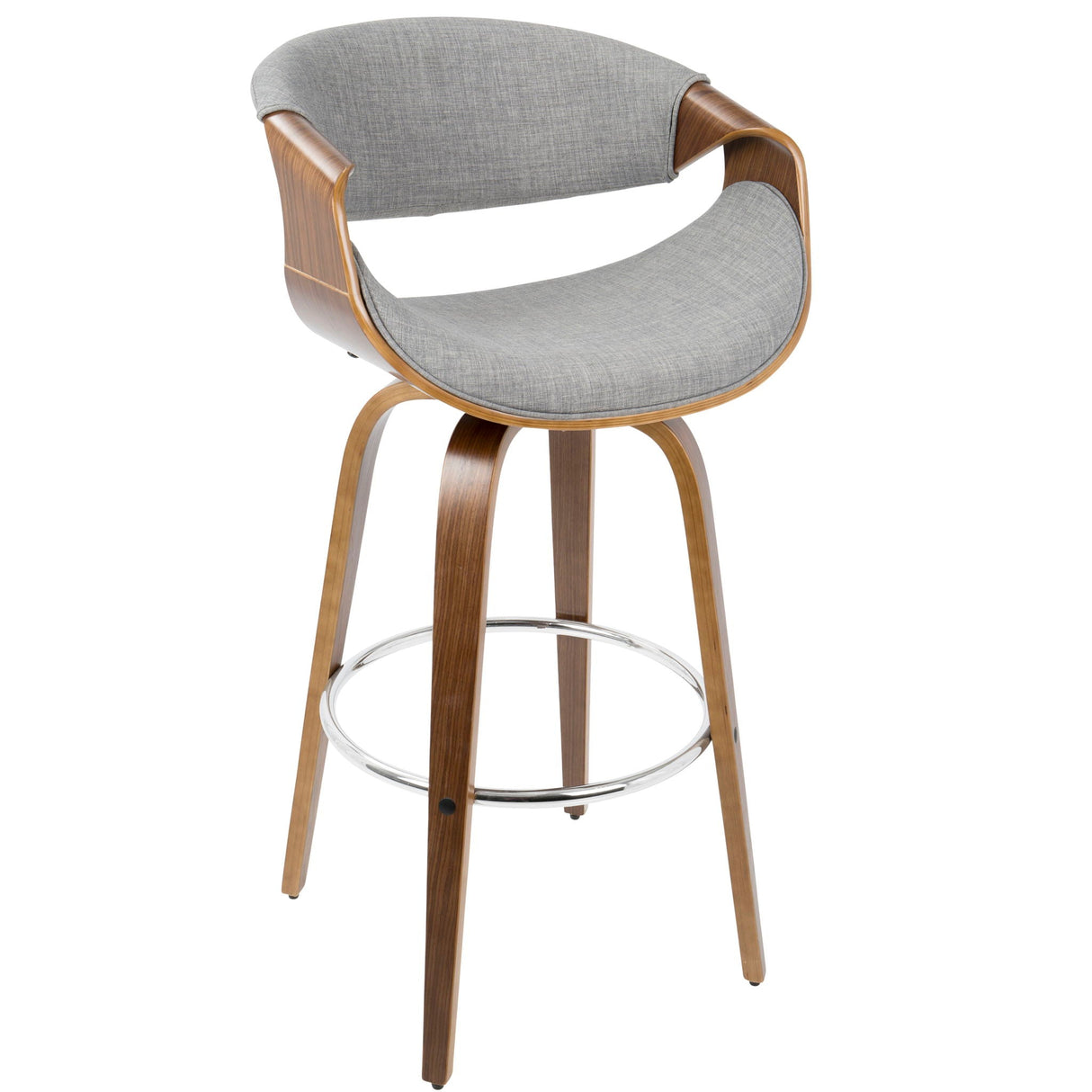 Curvini Mid - Century Modern Fixed Height Barstool With Swivel (Set of 2) by Couch.com