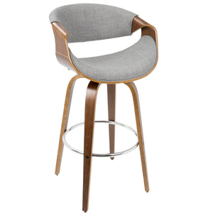 Curvini Mid - Century Modern Fixed Height Barstool With Swivel (Set of 2) by Couch.com