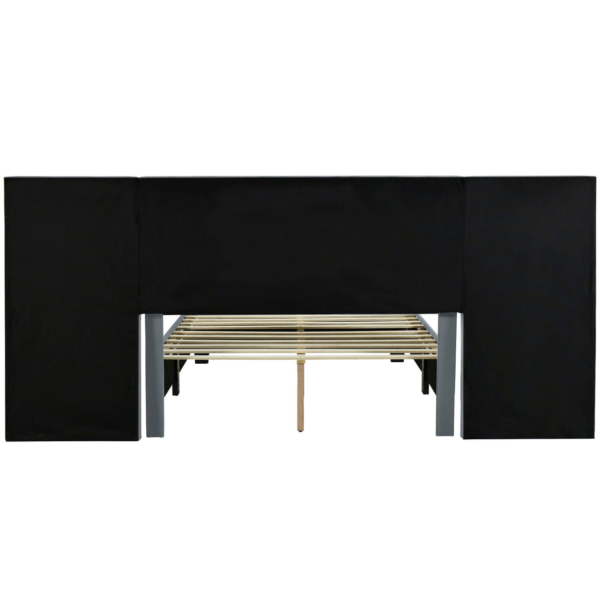 Upholstered Platform Bed With Big Headboard by Couch.com