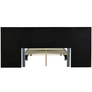 Upholstered Platform Bed With Big Headboard by Couch.com