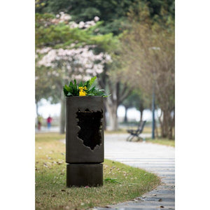 Large Outdoor Water Fountain with Light - Contemporary Calming Elegance