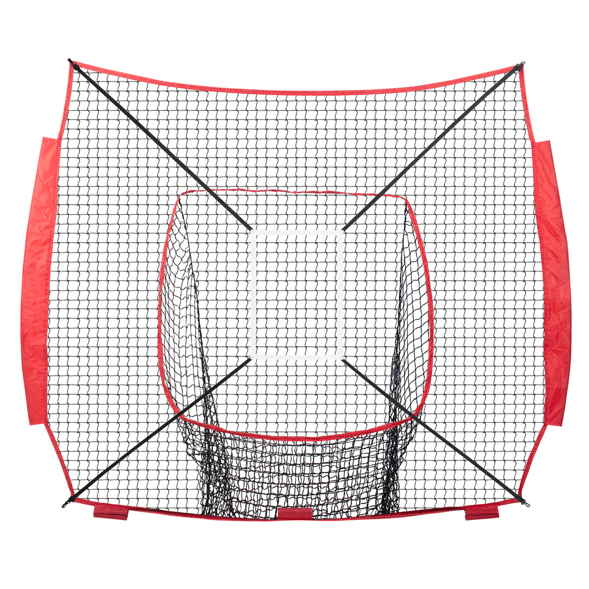 7x7 ft Baseball Softball Practice Net, Portable Baseball Training Net for Hitting Batting Catching Pitching, Backstop Baseball Equipment Training Aids with Strike Zone