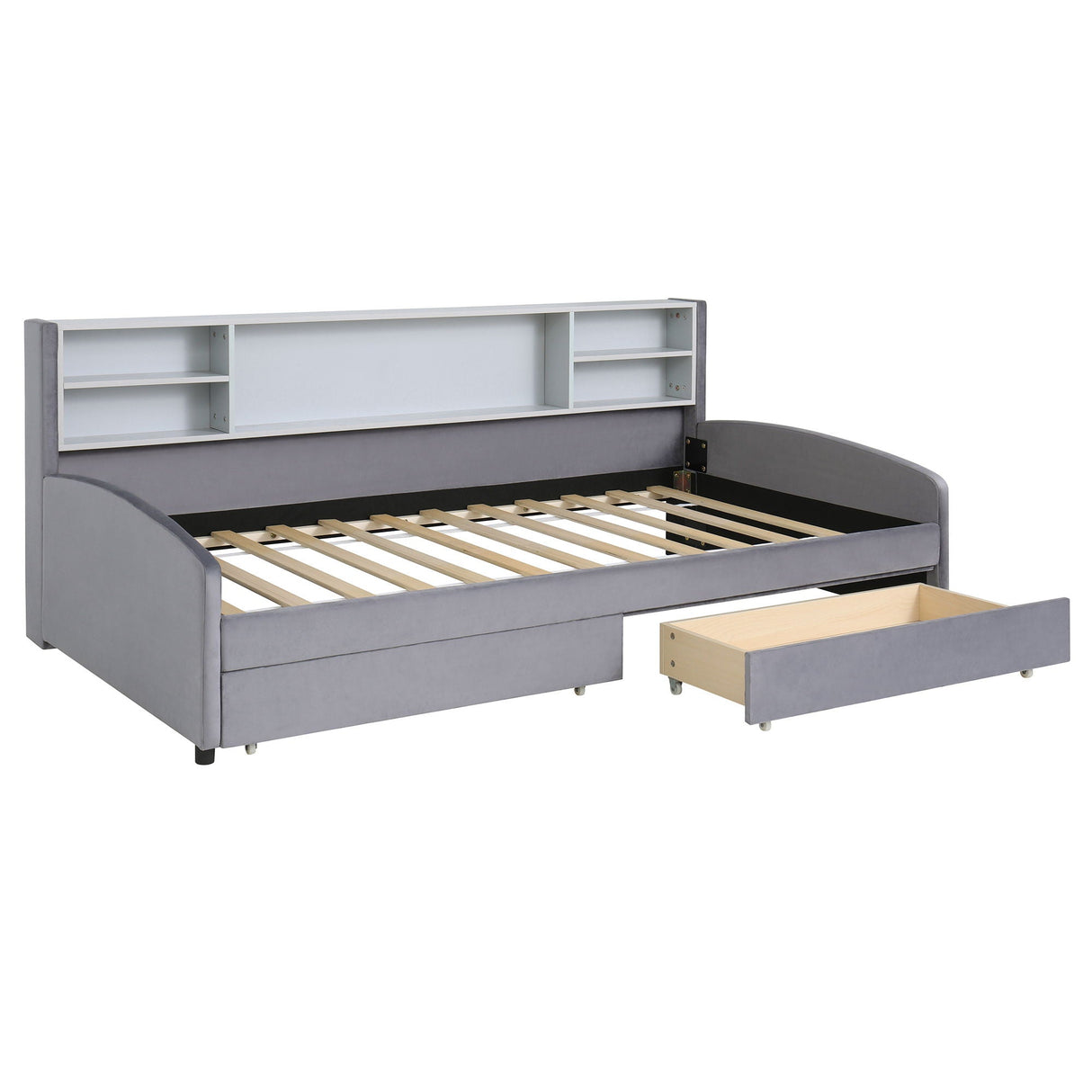 Luxurious Upholstered Platform Bed With Storage Drawers by Couch.com