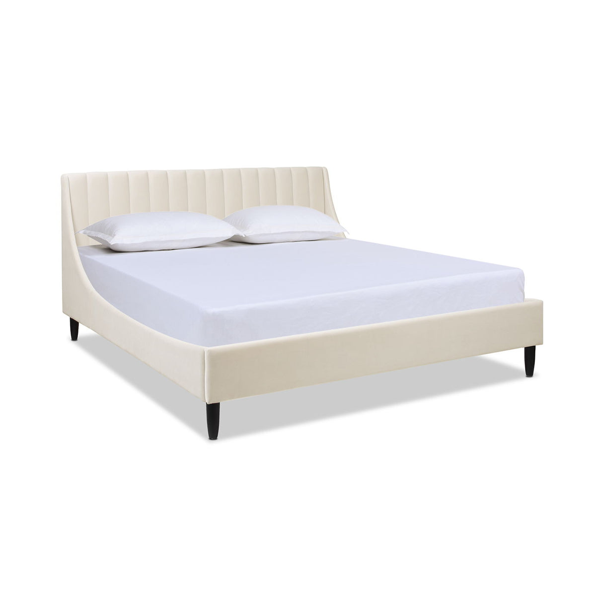 Aspen - Vertical Tufted Modern Headboard Platform Bed Set by Couch.com