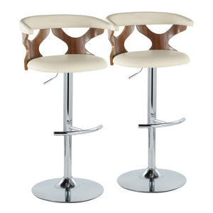 Gardenia - Mid Century Modern Adjustable Barstool With Swivel With Rounded T Footrest (Set of 2) by Couch.com