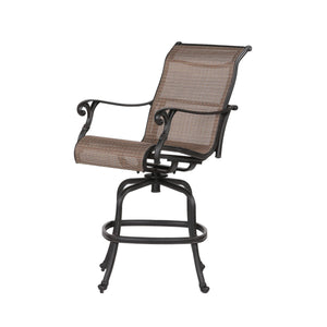 Patio Outdoor Indoor Aluminum Sling Swivel Bar Stool (Set of 2) - Bronze by Couch.com
