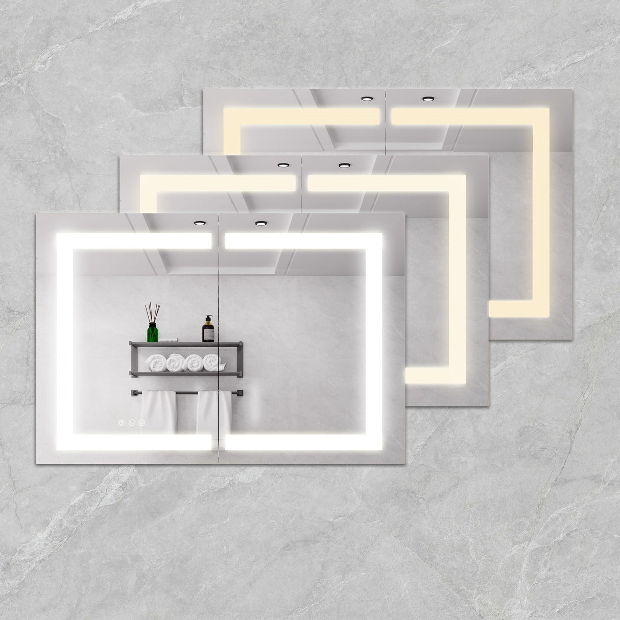 Medicine Cabinet With LED Vanity Mirror, Anti-Fog, Waterproof, Dimmable With Touch Switch by Couch.com