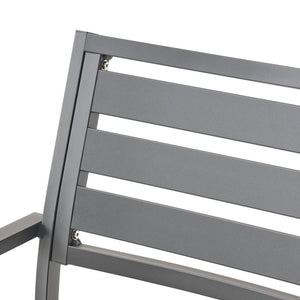 Outdoor Modern Aluminum Dining Chair (Set of 2), Gun Metal Gray