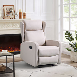 Rocking Recliner Chair For Living Room, Adjustable Modern Recliner Chair, Recliner Sofa With Lumbar Support, Classic And Traditional Recliner Chair With Comfortable Arm And Back Sofa Light Gray by Couch.com