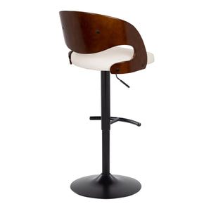 Pino - Mid Century Modern Adjustable Barstool With Swivel With Rounded T Footrest (Set of 2) by Couch.com