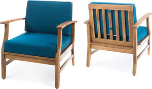 Perla Contemporary Club Chair with Water-Resistant Cushion