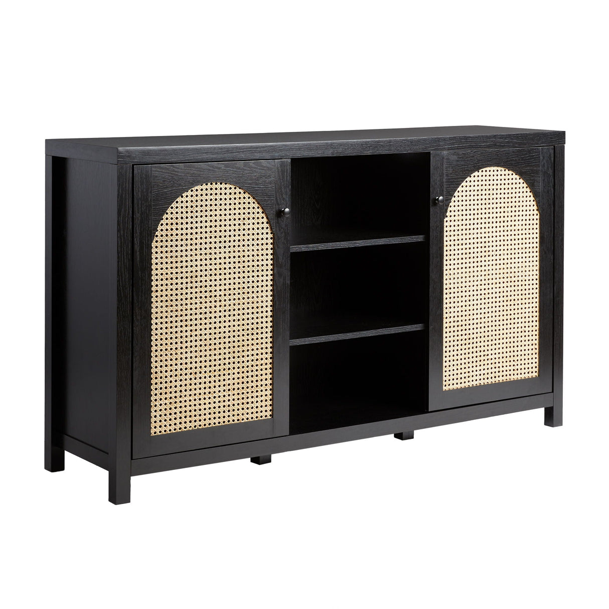 Transitional 2 Door Sideboard With Arched Rattan Panels by Couch.com