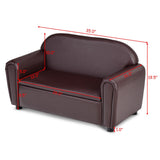 Kids Sofa Armrest Chair with Storage Function-Brown