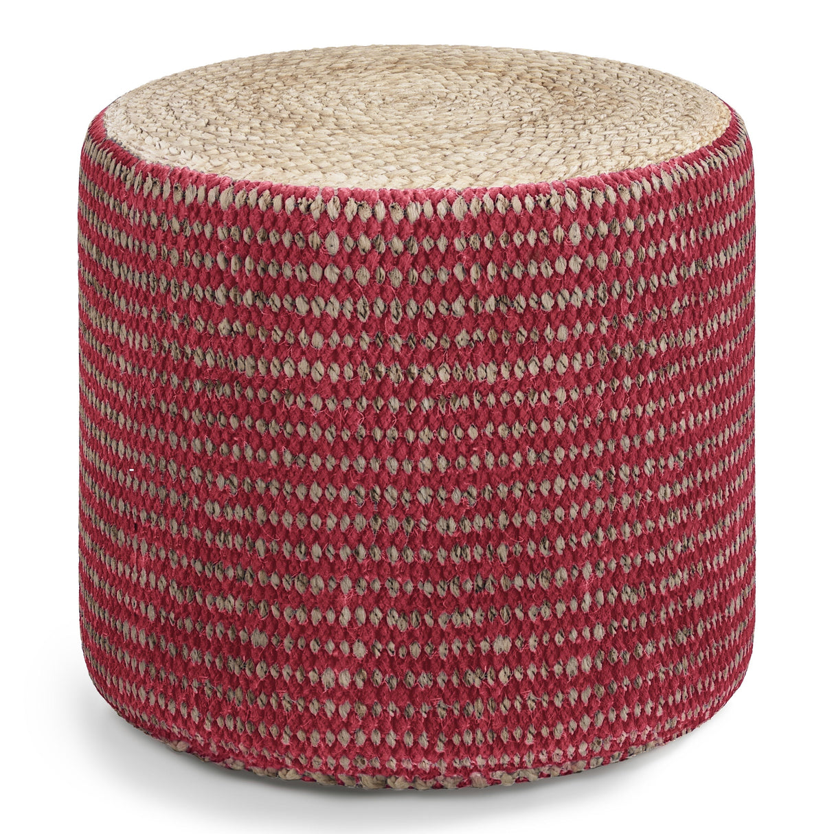 Larissa - Handcrafted Round Braided Pouf by Couch.com