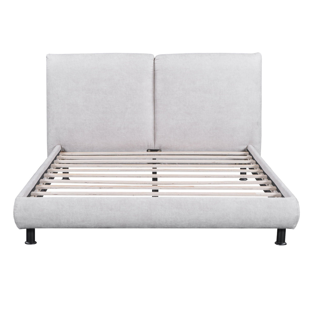 Upholstered Platform Bed With 2 Large Headrests And Thick by Couch.com