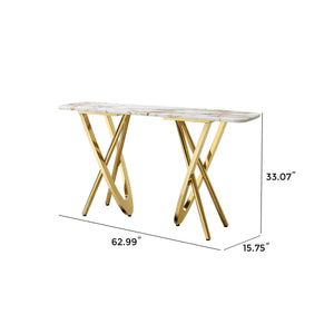 Contemporary Marble Pattern Top Table With Stainless Steel Base by Couch.com
