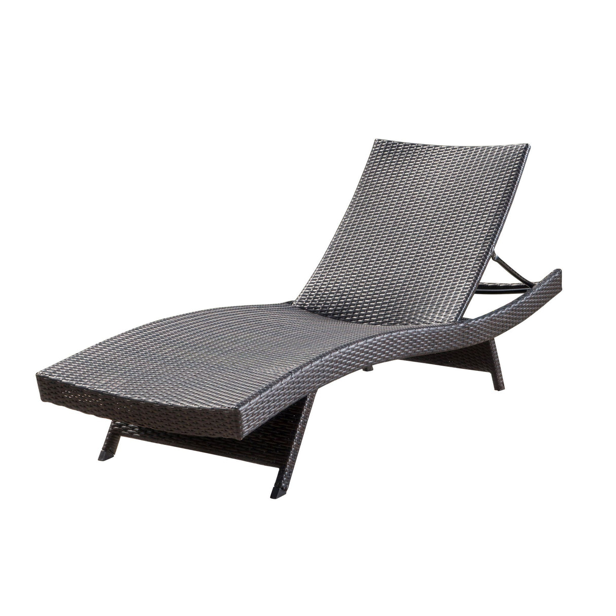 Mysticism Outdoor Chaise Lounge With Adjustable Backrest And Foldable Legs - Brown Multi by Couch.com