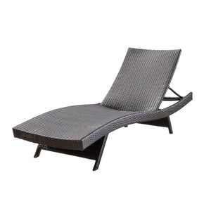 Mysticism Outdoor Chaise Lounge With Adjustable Backrest And Foldable Legs - Brown Multi by Couch.com