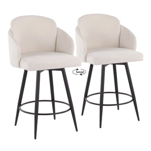 Dahlia - Contemporary Fixed Height Counter Stool With Round Footrest (Set of 2) by Couch.com