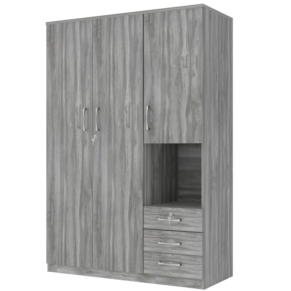 2 Doors Wardrobe Storage For Bedroom With Shelves And 3 Drawers by Couch.com