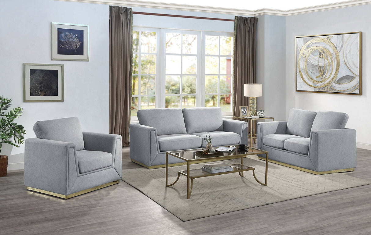 Valin - 3 Piece Living Room Set Meeting Room And Small Apartment Sofa Loveseat Chair - Gray by Couch.com
